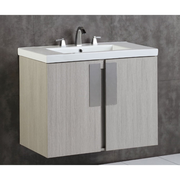 Ebern Designs Demita 30'' Wall Mounted Single Bathroom Vanity with